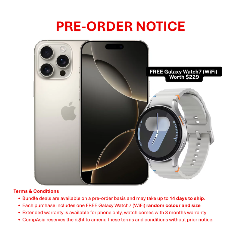 [PRE-ORDER] iPhone 16 Pro Max + Galaxy Watch 7 (WiFi)