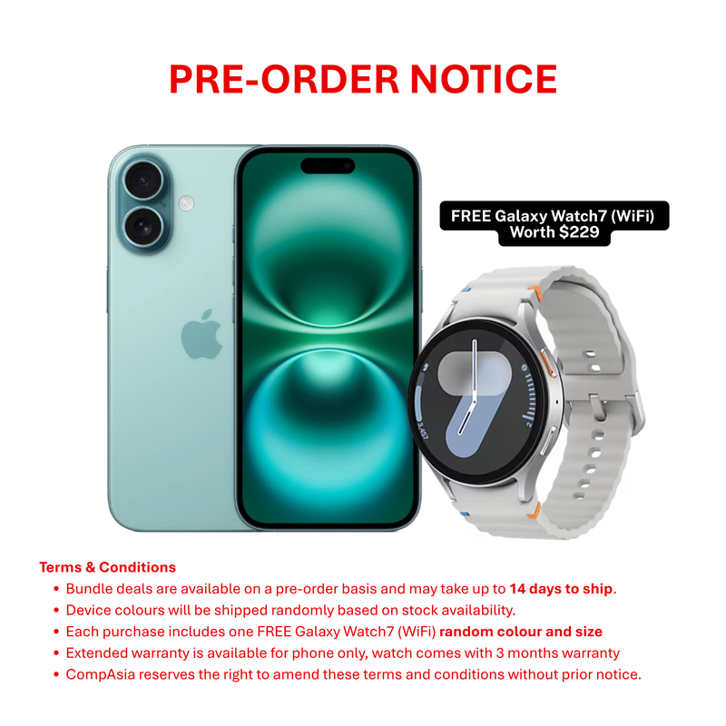 [PRE-ORDER] iPhone 16 + Galaxy Watch 7 (WiFi)