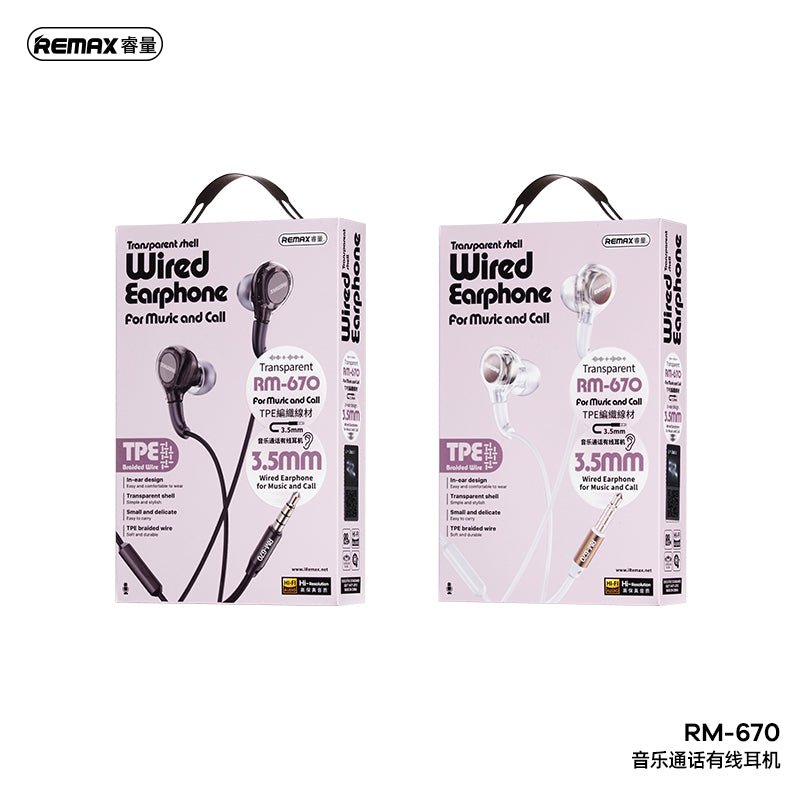 Remax Wired Earphone RM-670 - CompAsia | Original secondhand devices at prices you'll love.